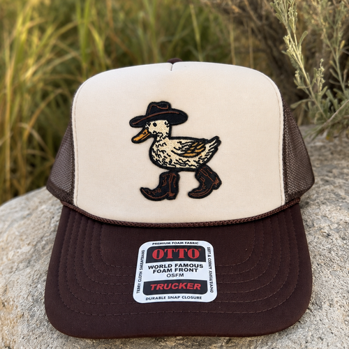 Brown and Tan OTTO trucker hat 